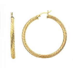 Sevil 925 18K Gold-Plated Twist Hoop Earrings